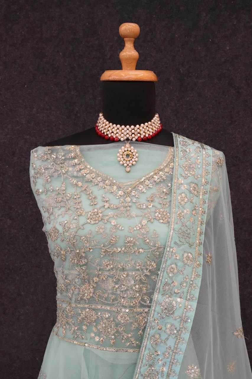 Japan Sartin Embroidery Party Wear Sequin Gown - MYLUXURY LANE ENTERPRISE